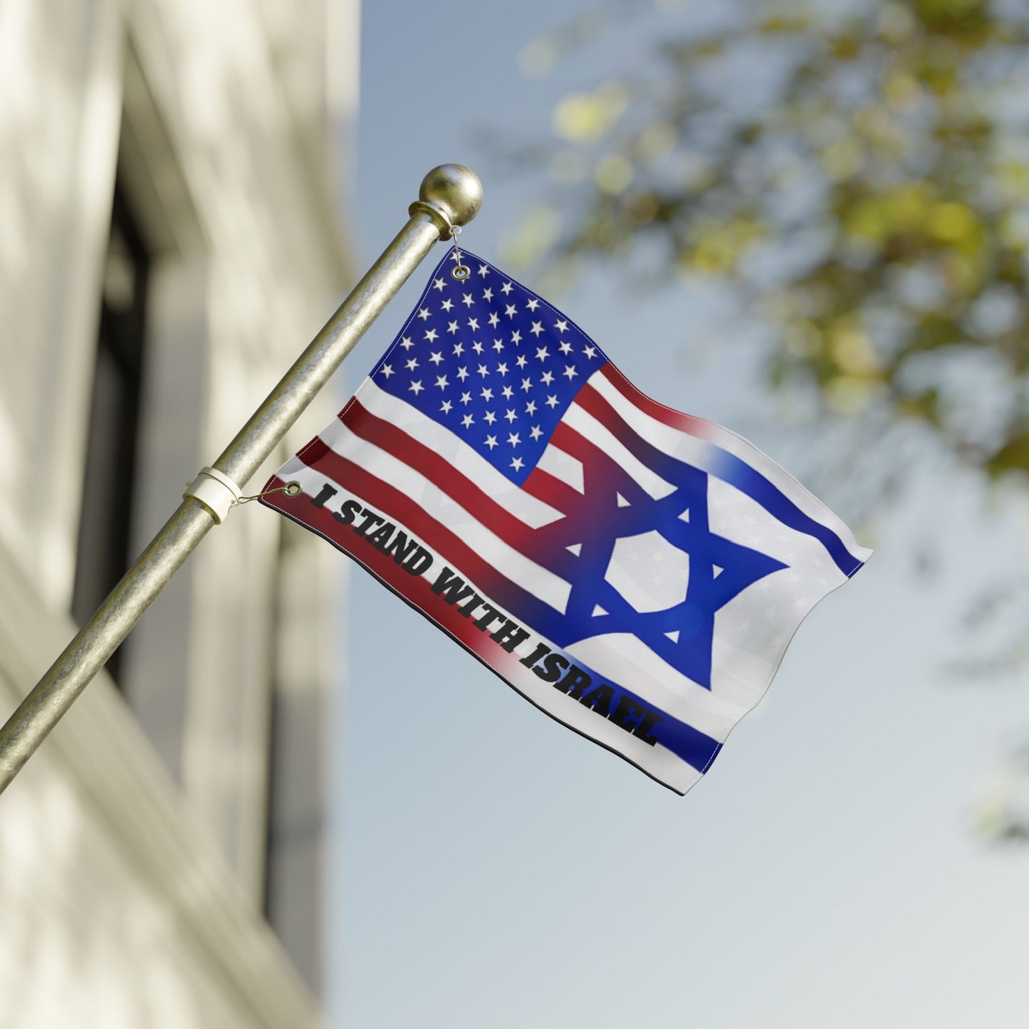 I Stand With Israel Double Sided Flag