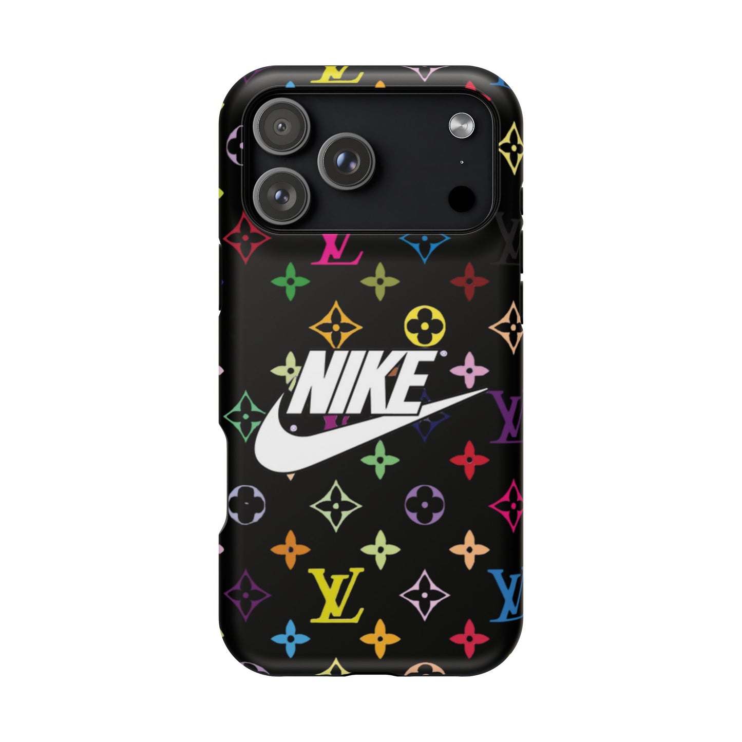 Rainbow Monogram Pattern Phone Case | Impact-Resistant Case