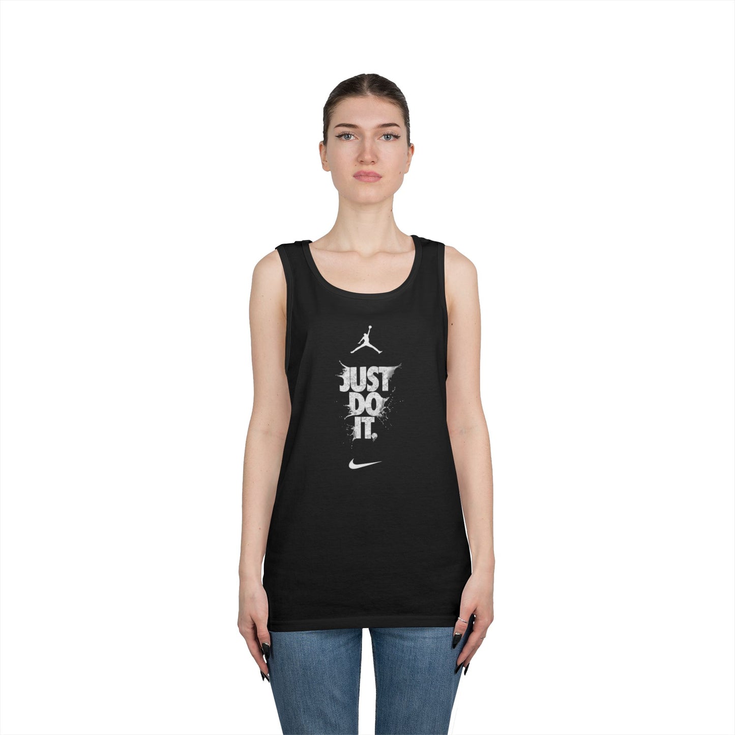 Just Do It vertical logo Tank Top | Sporty Nike-inspired graphic