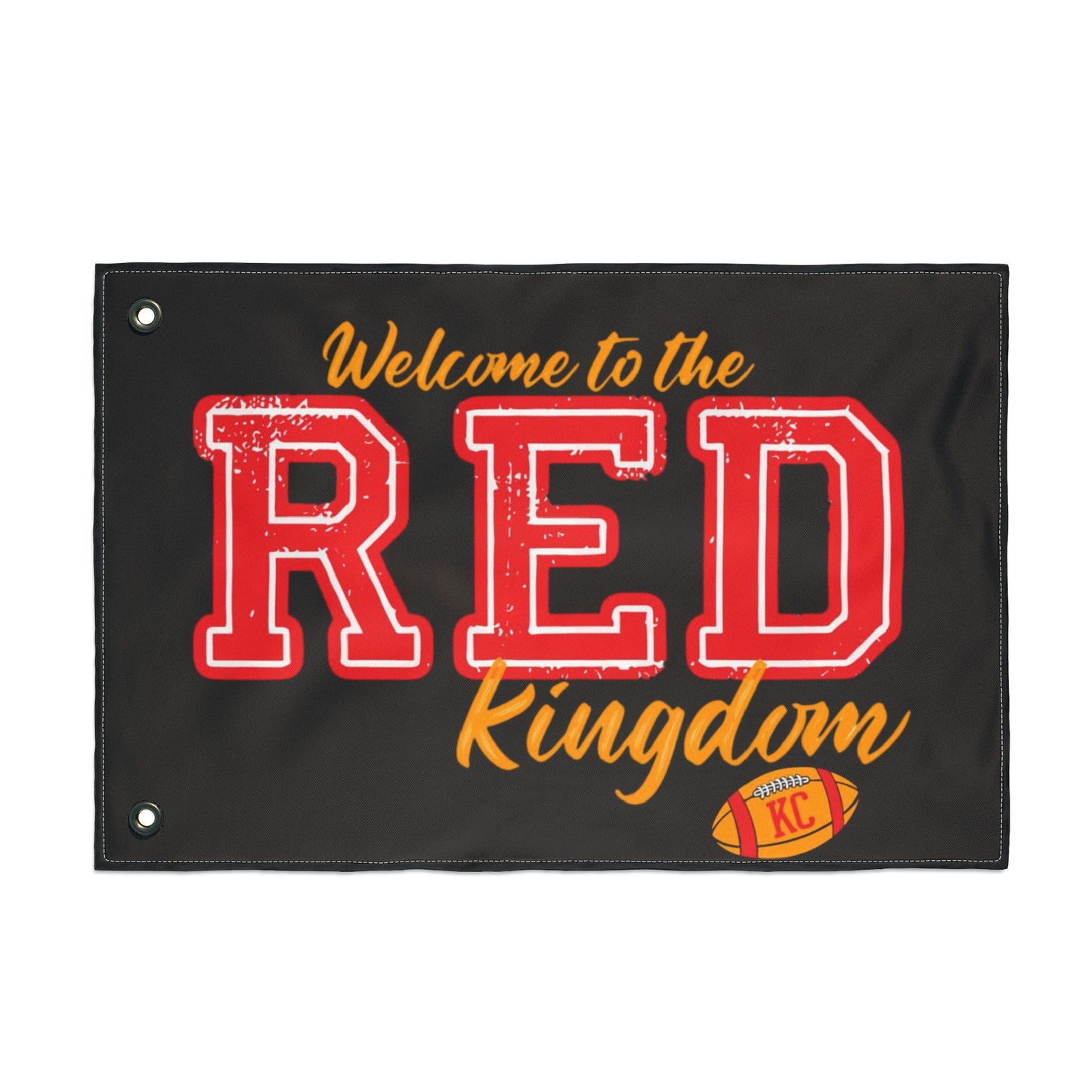 Welcome to the Red Kingdom Double Sided Flag | KC Football Theme