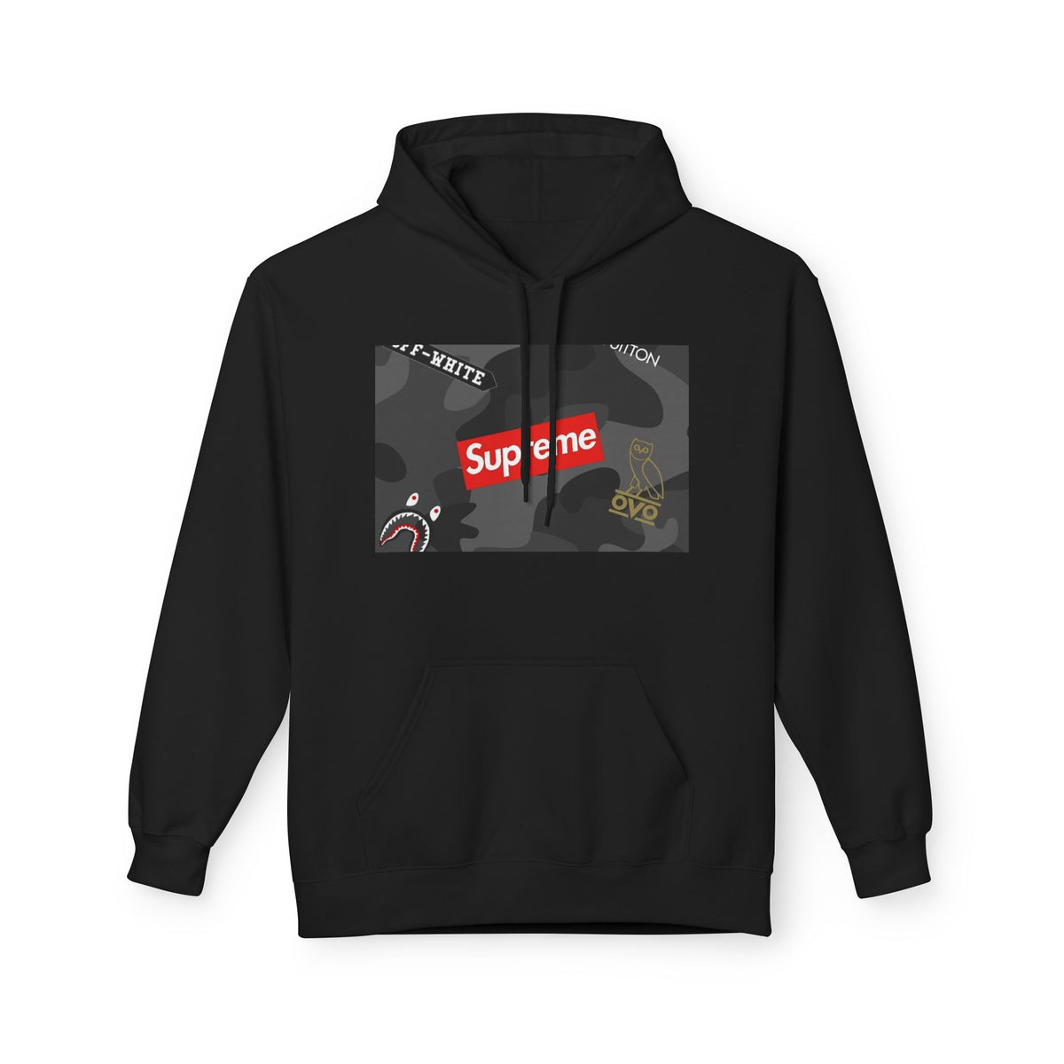 Supreme Streetwear Hoodie — Camouflage Logo Graphic Pullover