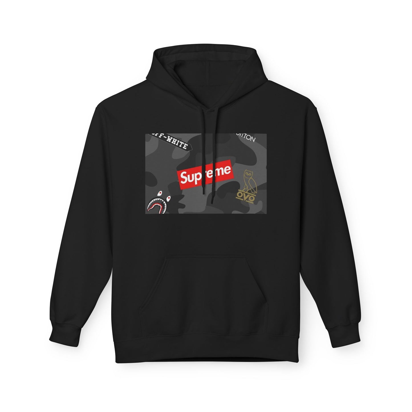 Supreme Streetwear Hoodie — Camouflage Logo Graphic Pullover