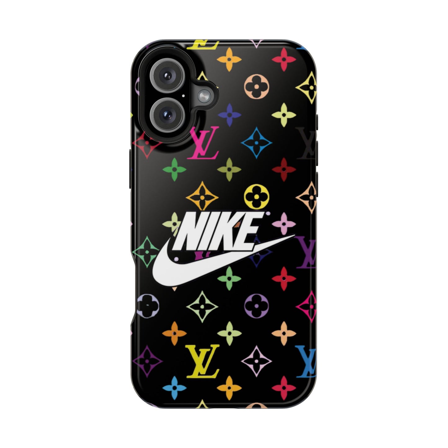Rainbow Monogram Pattern Phone Case | Impact-Resistant Case