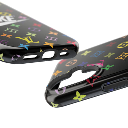 Rainbow Monogram Pattern Phone Case | Impact-Resistant Case