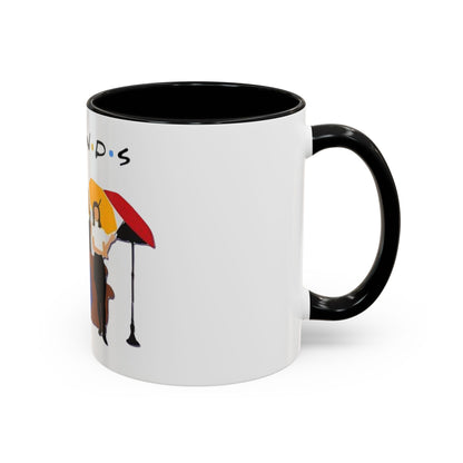 Friends TV Show Inspired Coffee Mug — Cast Silhouette with Umbrellas, 11/15oz Accent Mug
