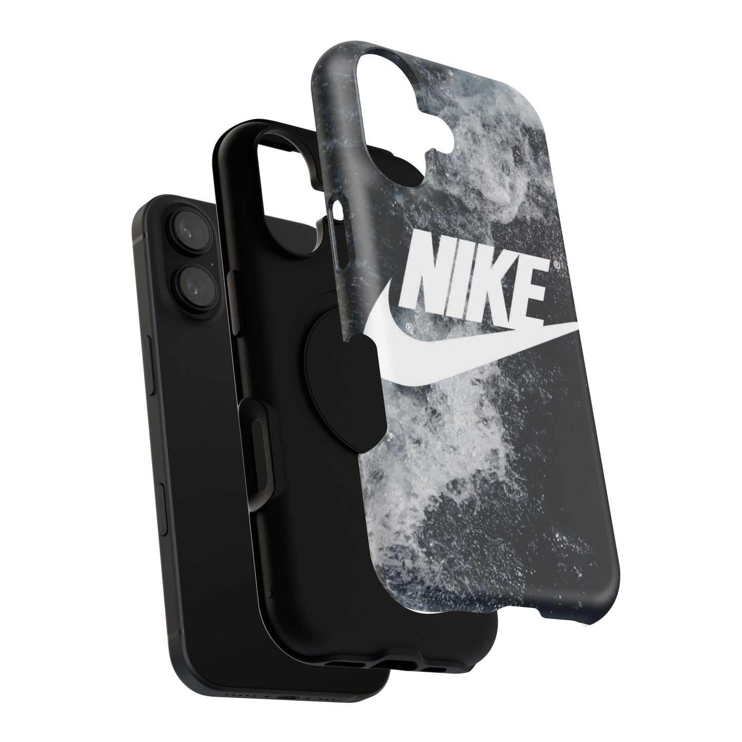 Nike Swoosh Marble iPhone Case | Impact-Resistant Case