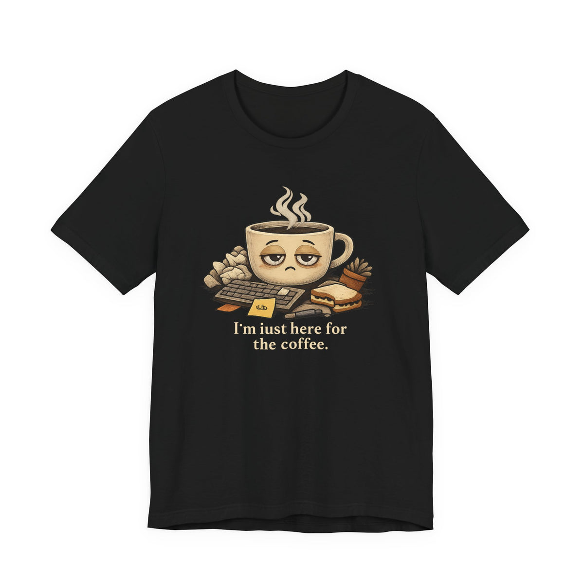 Tired Coffee Cup Tee | burnout, mental health humor