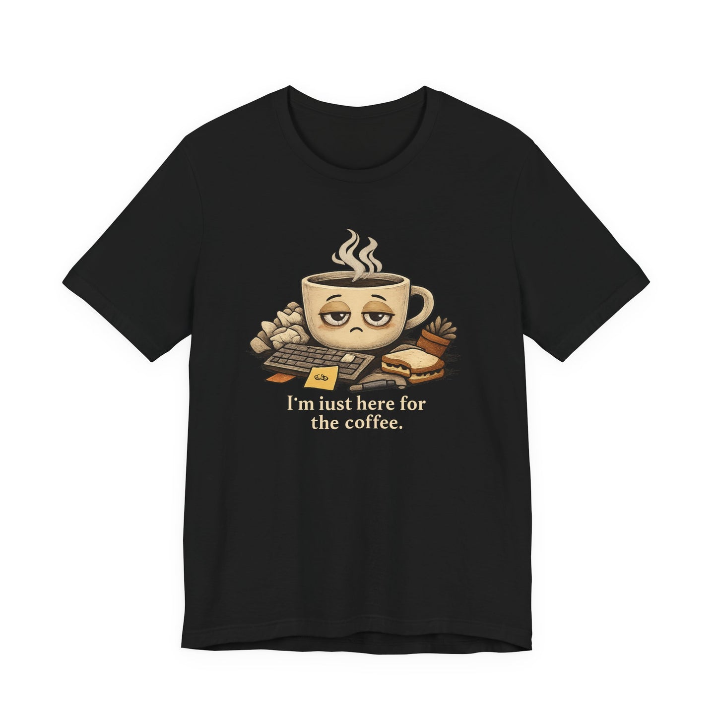 Tired Coffee Cup Tee | burnout, mental health humor