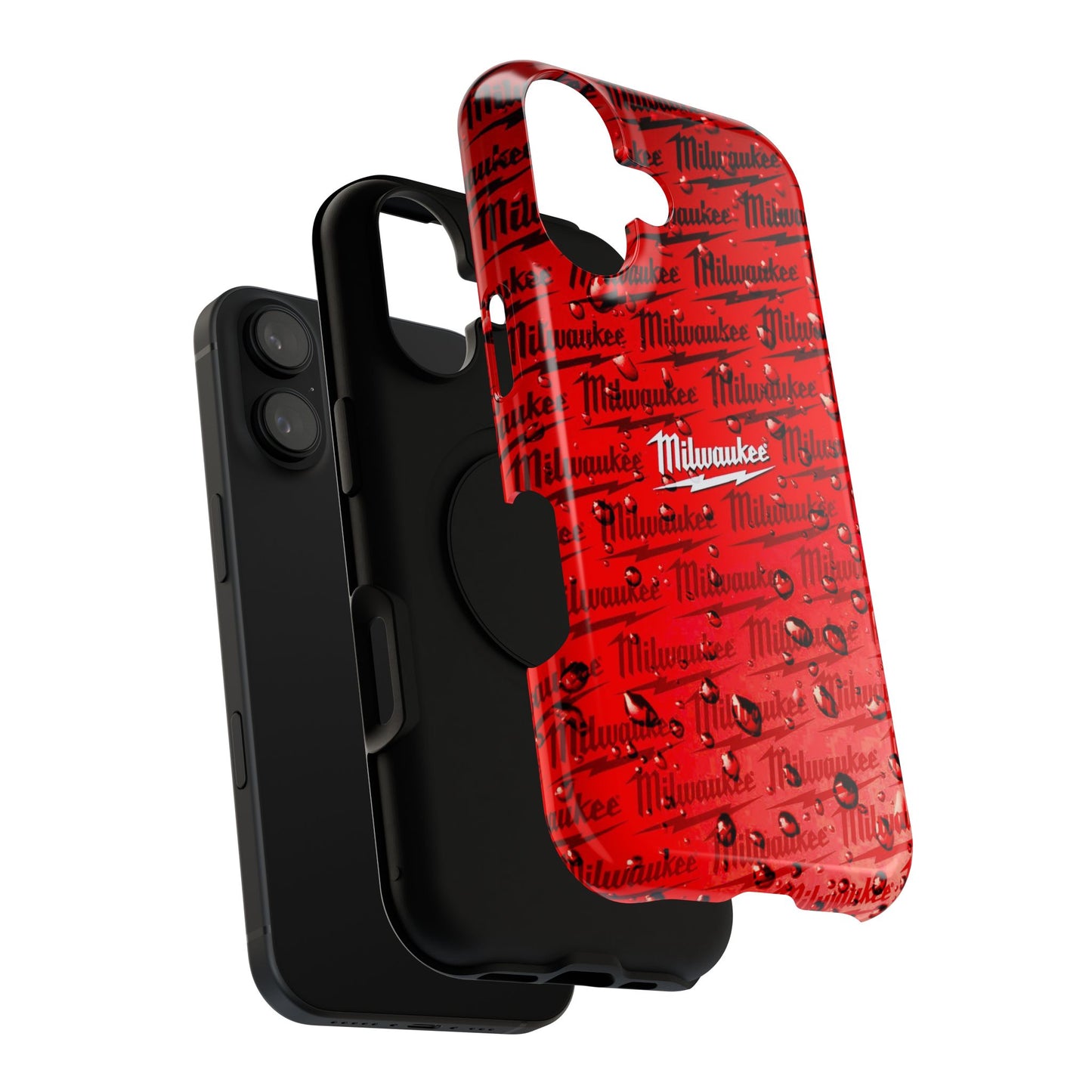 Red Script Logo Pattern phone case | Impact-Resistant Case