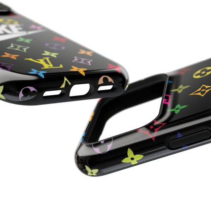 Rainbow Monogram Pattern Phone Case | Impact-Resistant Case