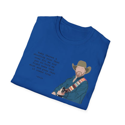 Cojo Guitar Portrait T‑Shirt — "Baby There's a Star" Lyric Tee