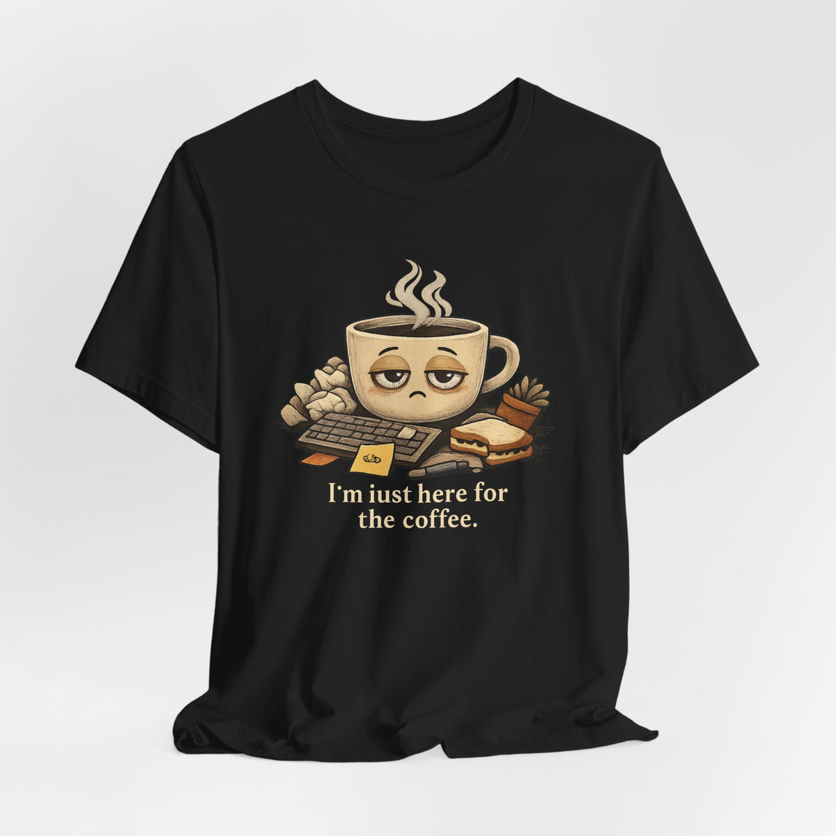 Tired Coffee Cup Tee | burnout, mental health humor