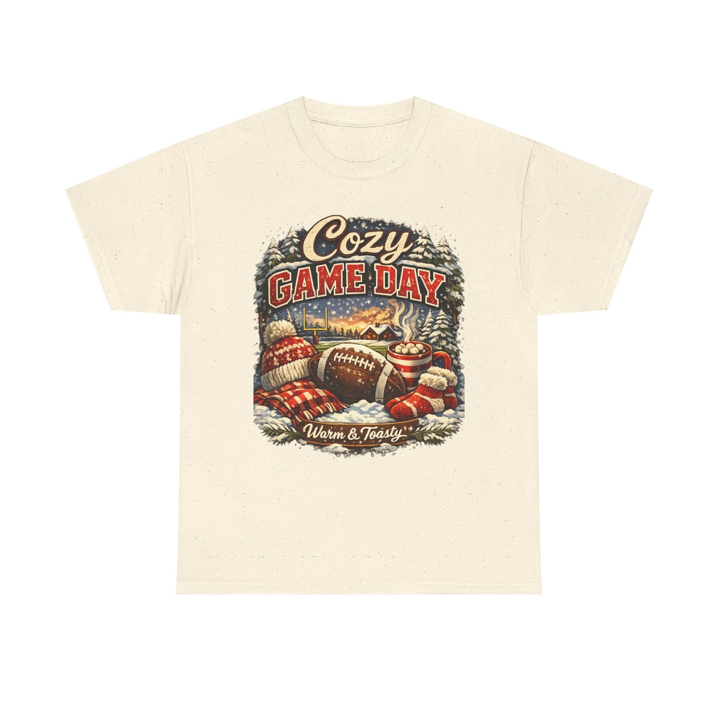 Cozy Game Day football graphic Tee | Retro winter mittens, warm & toasty
