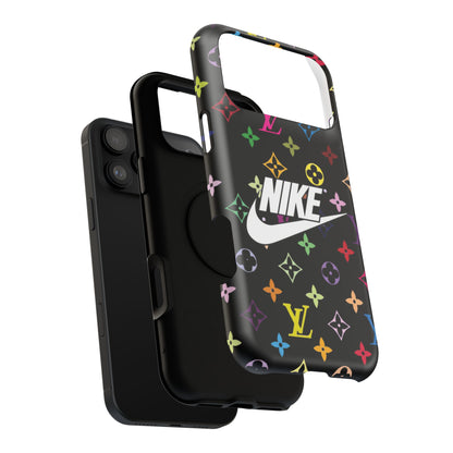 Rainbow Monogram Pattern Phone Case | Impact-Resistant Case