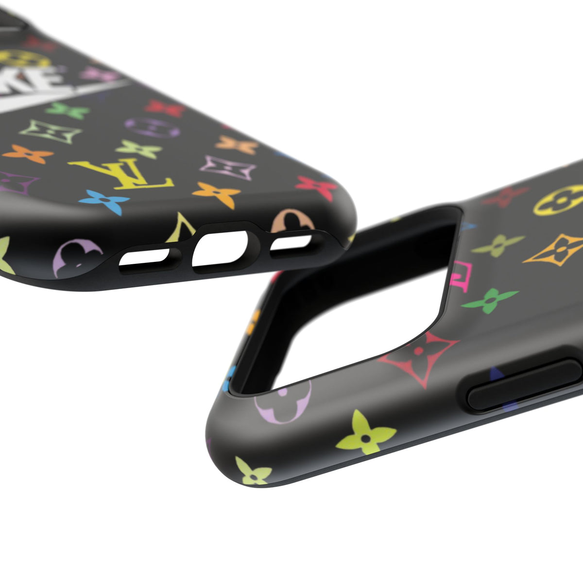 Rainbow Monogram Pattern Phone Case | Impact-Resistant Case