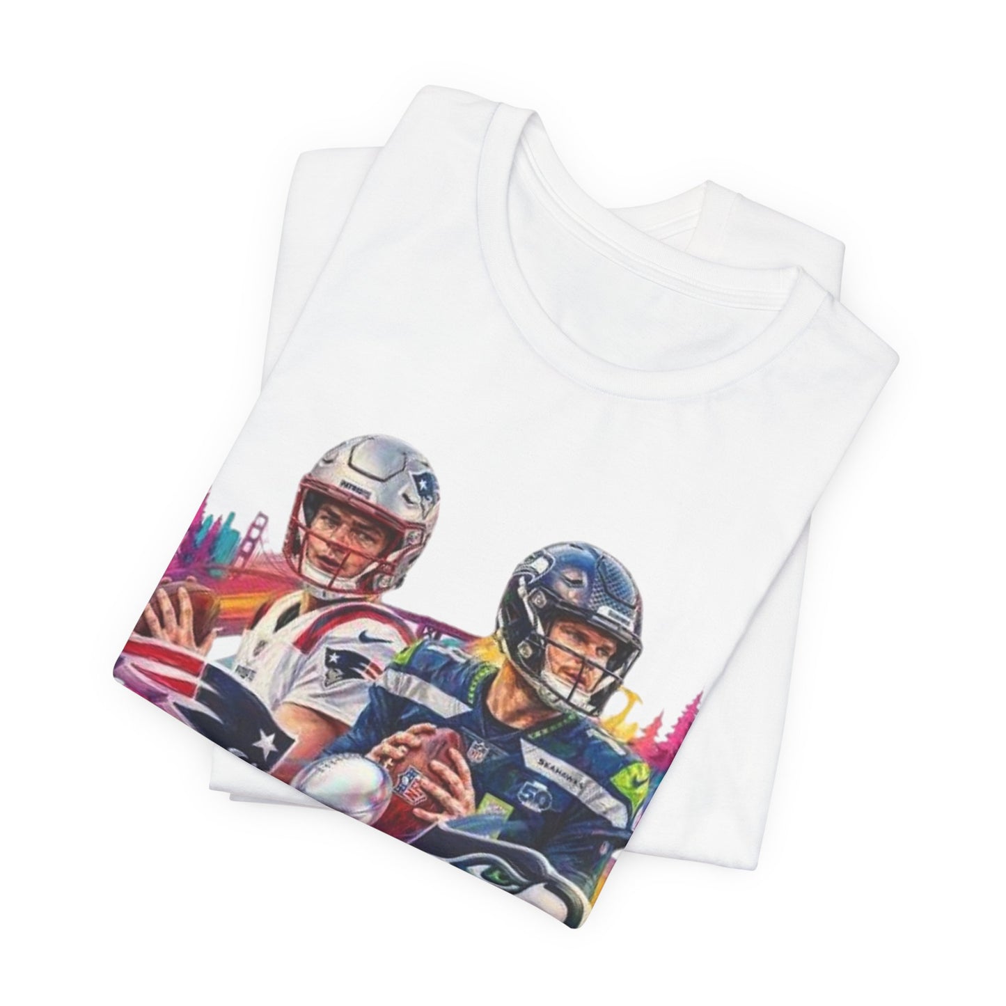 Super Bowl LVII Quarterbacks Graphic Tee — Colorful Game Day Fan Shirt