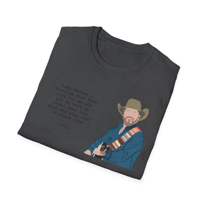 Cojo Guitar Portrait T‑Shirt — "Baby There's a Star" Lyric Tee