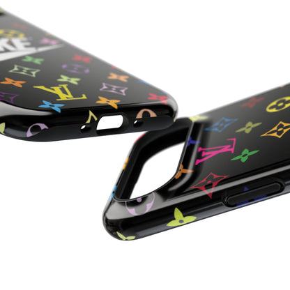 Rainbow Monogram Pattern Phone Case | Impact-Resistant Case
