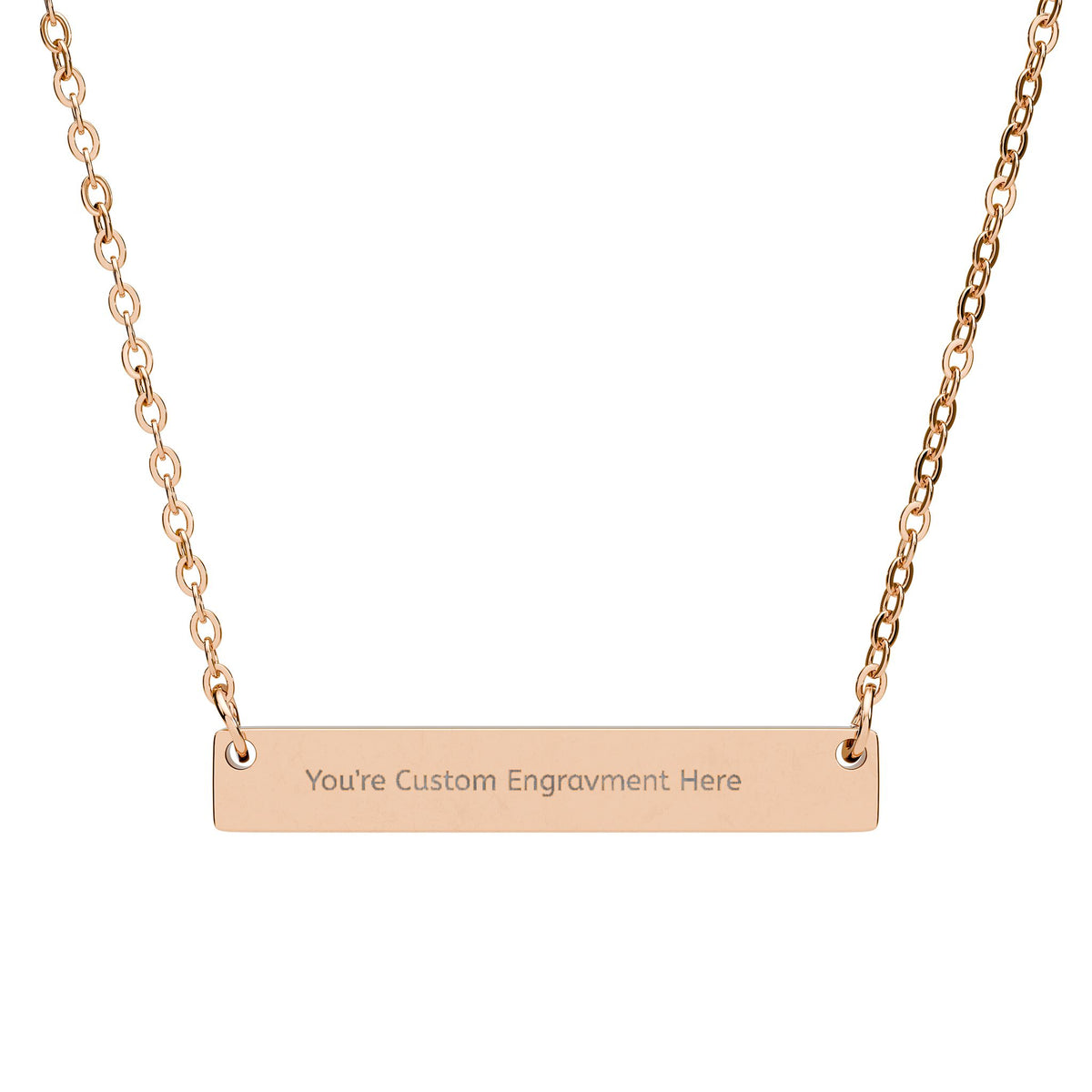 Custom Engraved Horizontal Necklace, Personalized You're way