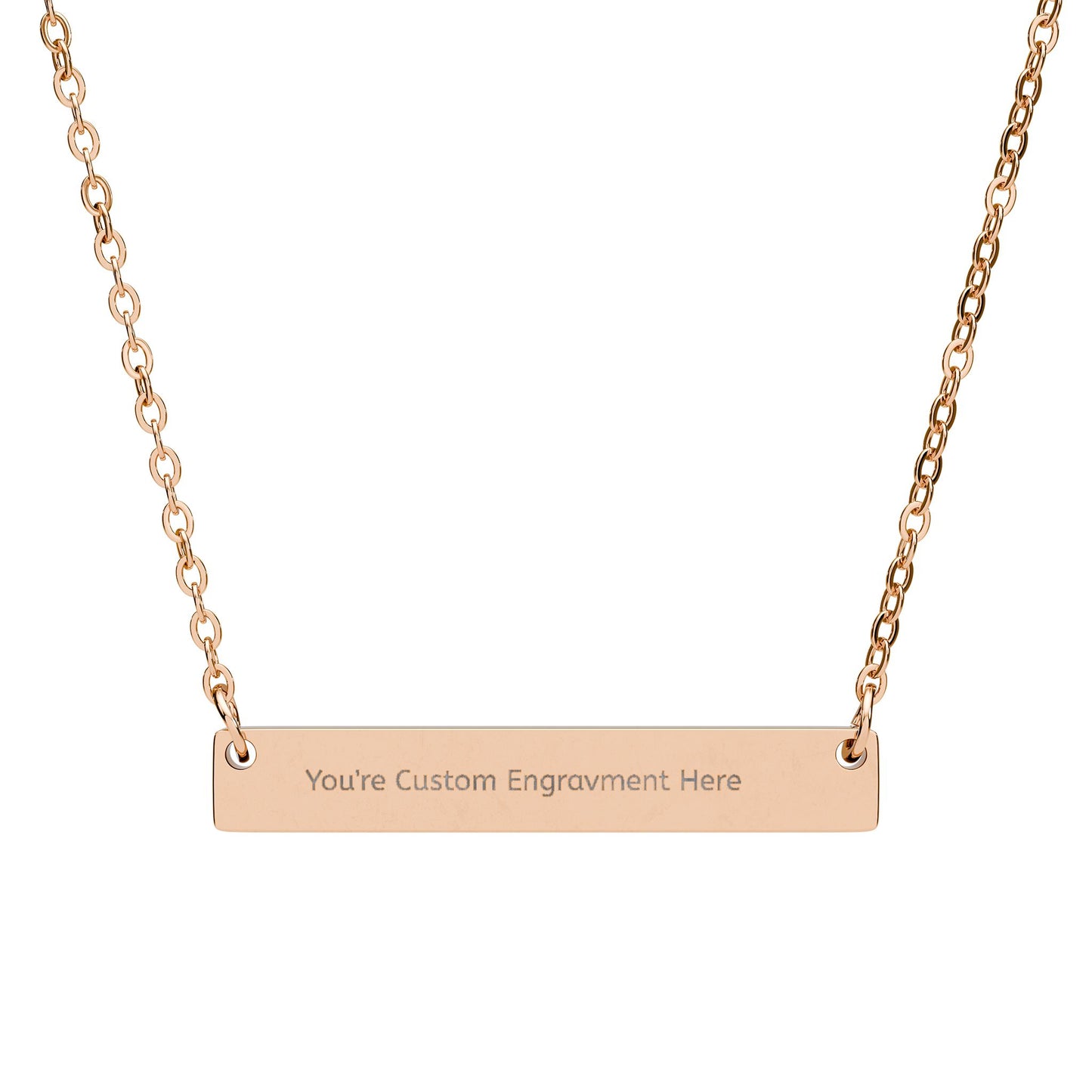 Custom Engraved Horizontal Necklace, Personalized You're way