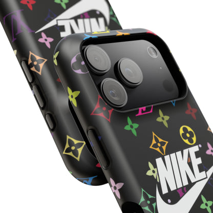 Rainbow Monogram Pattern Phone Case | Impact-Resistant Case