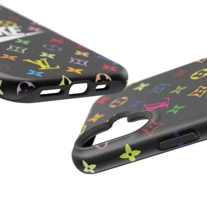 Rainbow Monogram Pattern Phone Case | Impact-Resistant Case