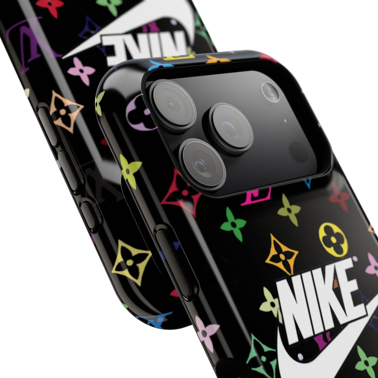 Rainbow Monogram Pattern Phone Case | Impact-Resistant Case