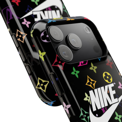 Rainbow Monogram Pattern Phone Case | Impact-Resistant Case