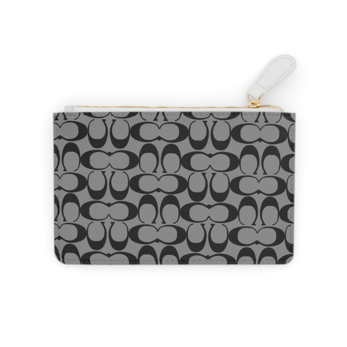 Monogram Pattern Mini Clutch Bag | Gray Black Pouch
