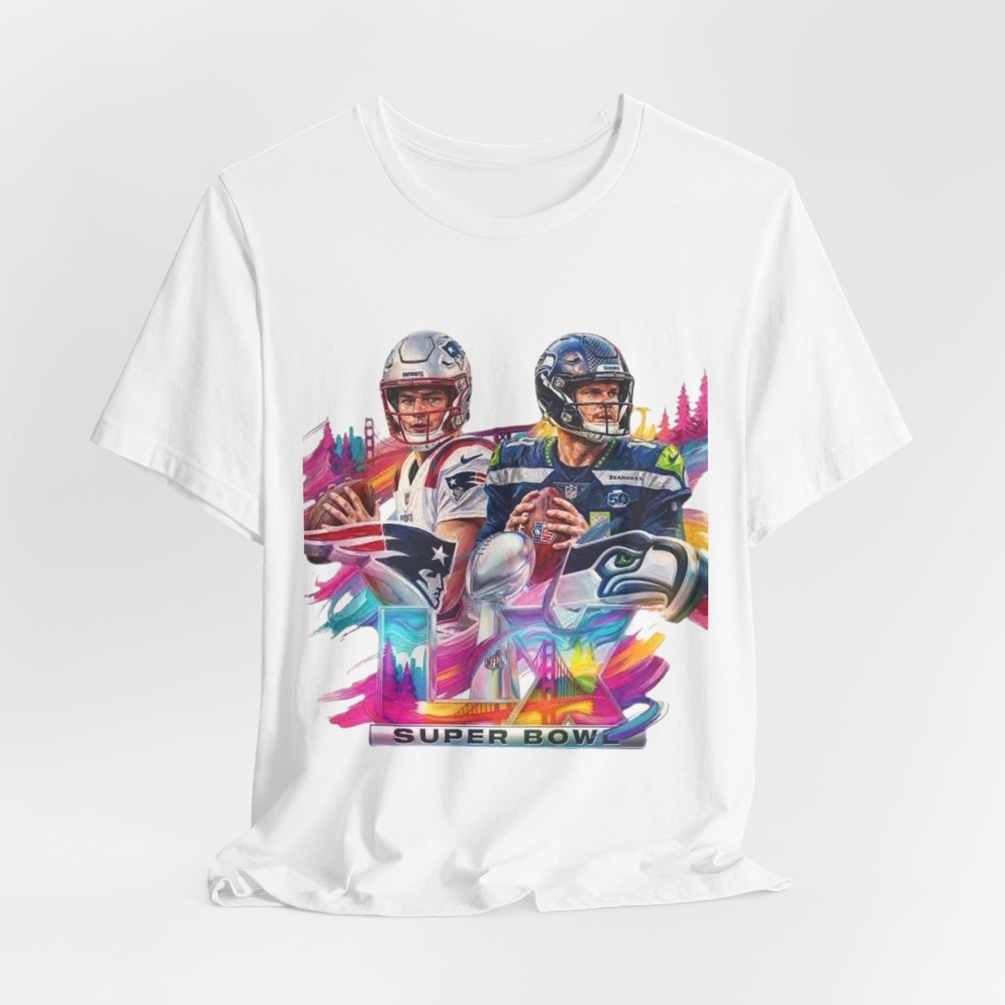 Super Bowl LVII Quarterbacks Graphic Tee — Colorful Game Day Fan Shirt