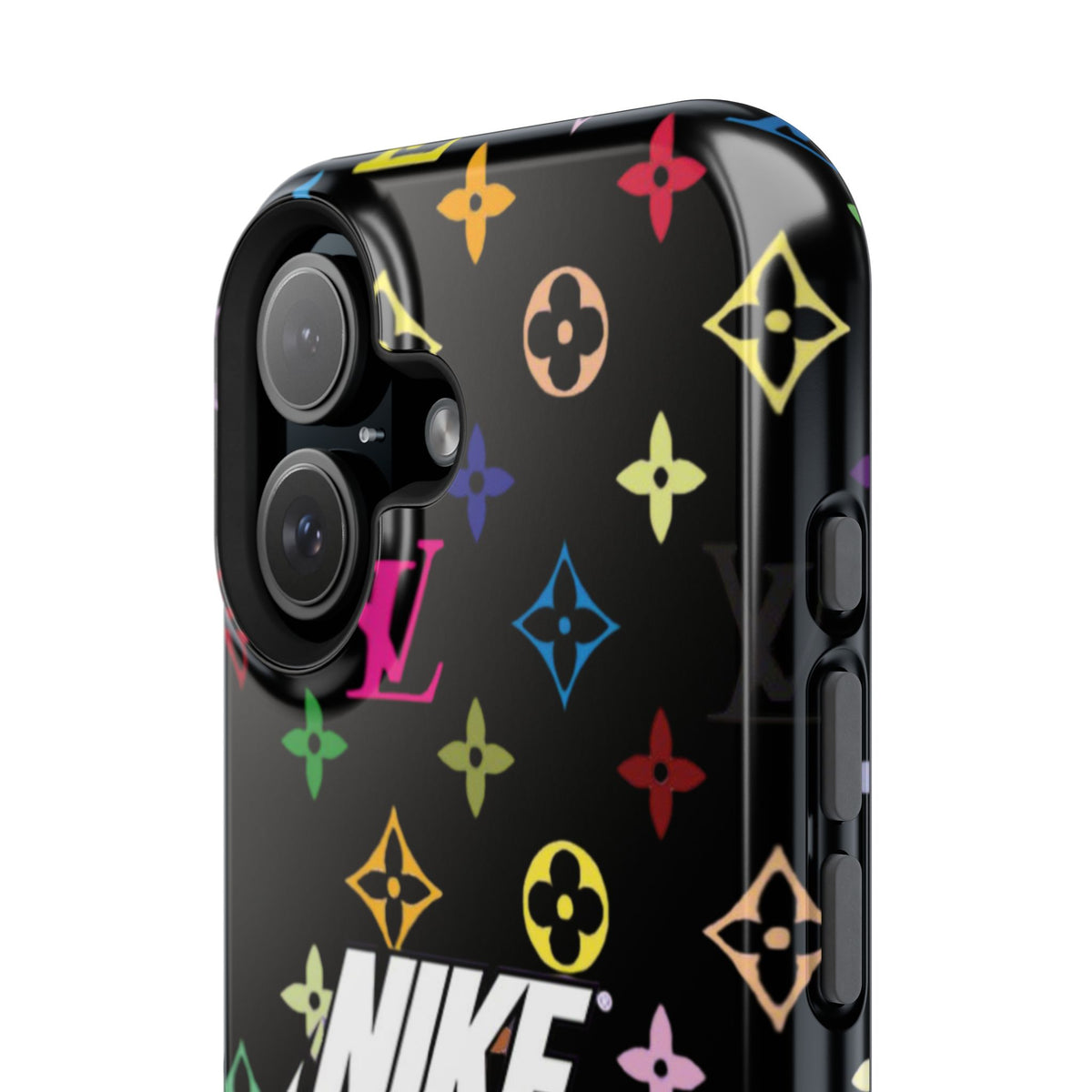 Rainbow Monogram Pattern Phone Case | Impact-Resistant Case