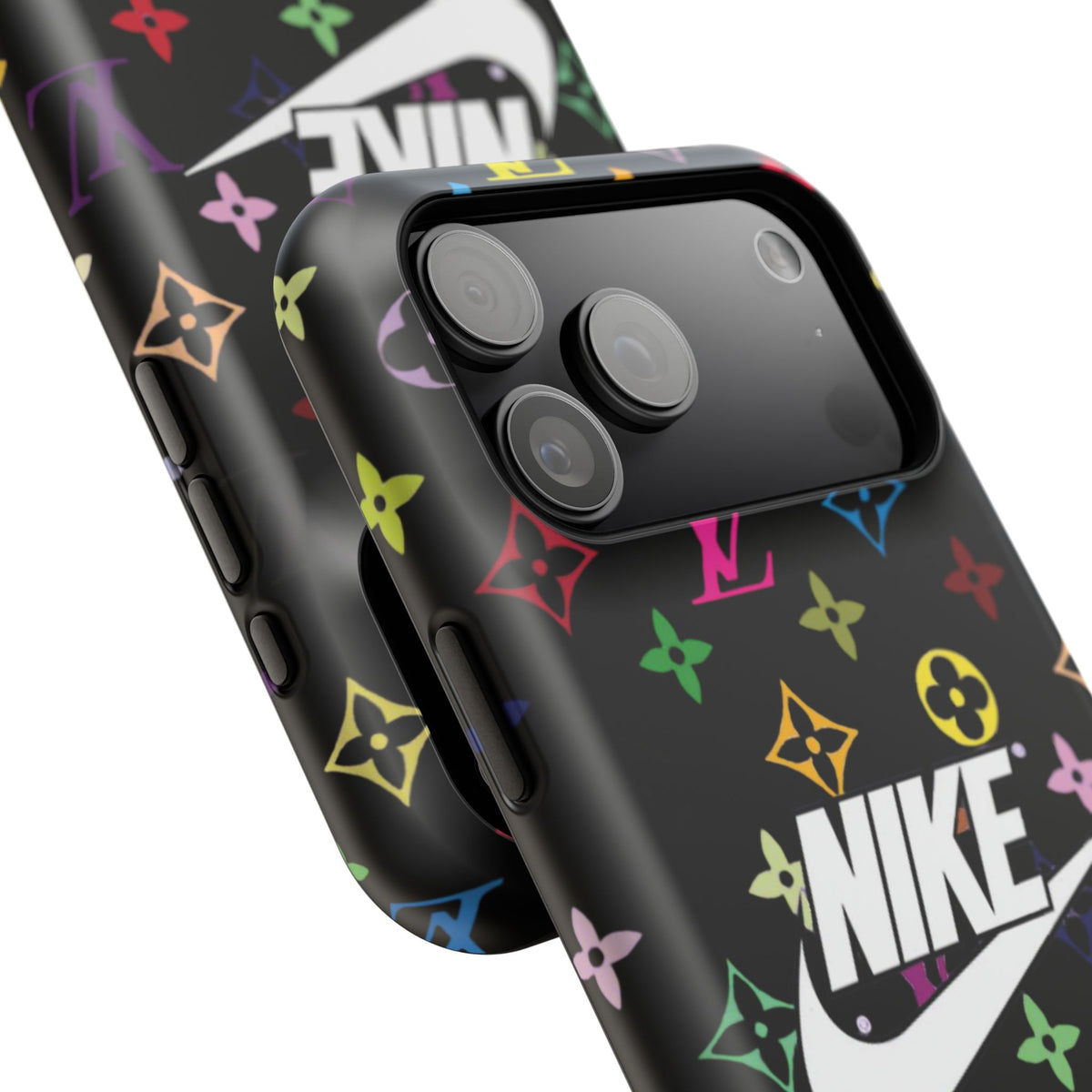 Rainbow Monogram Pattern Phone Case | Impact-Resistant Case