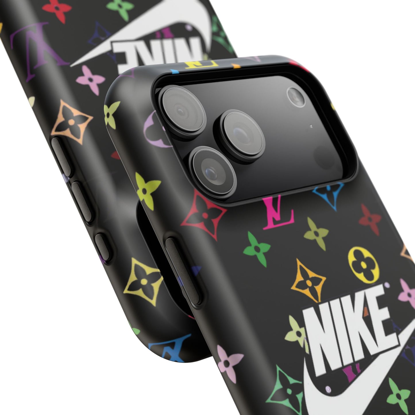 Rainbow Monogram Pattern Phone Case | Impact-Resistant Case