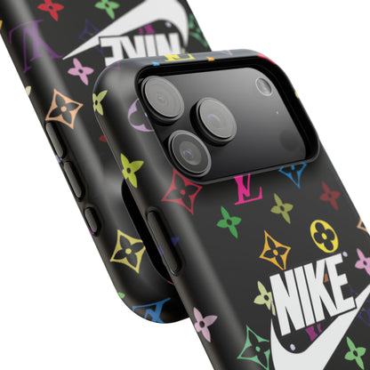 Rainbow Monogram Pattern Phone Case | Impact-Resistant Case