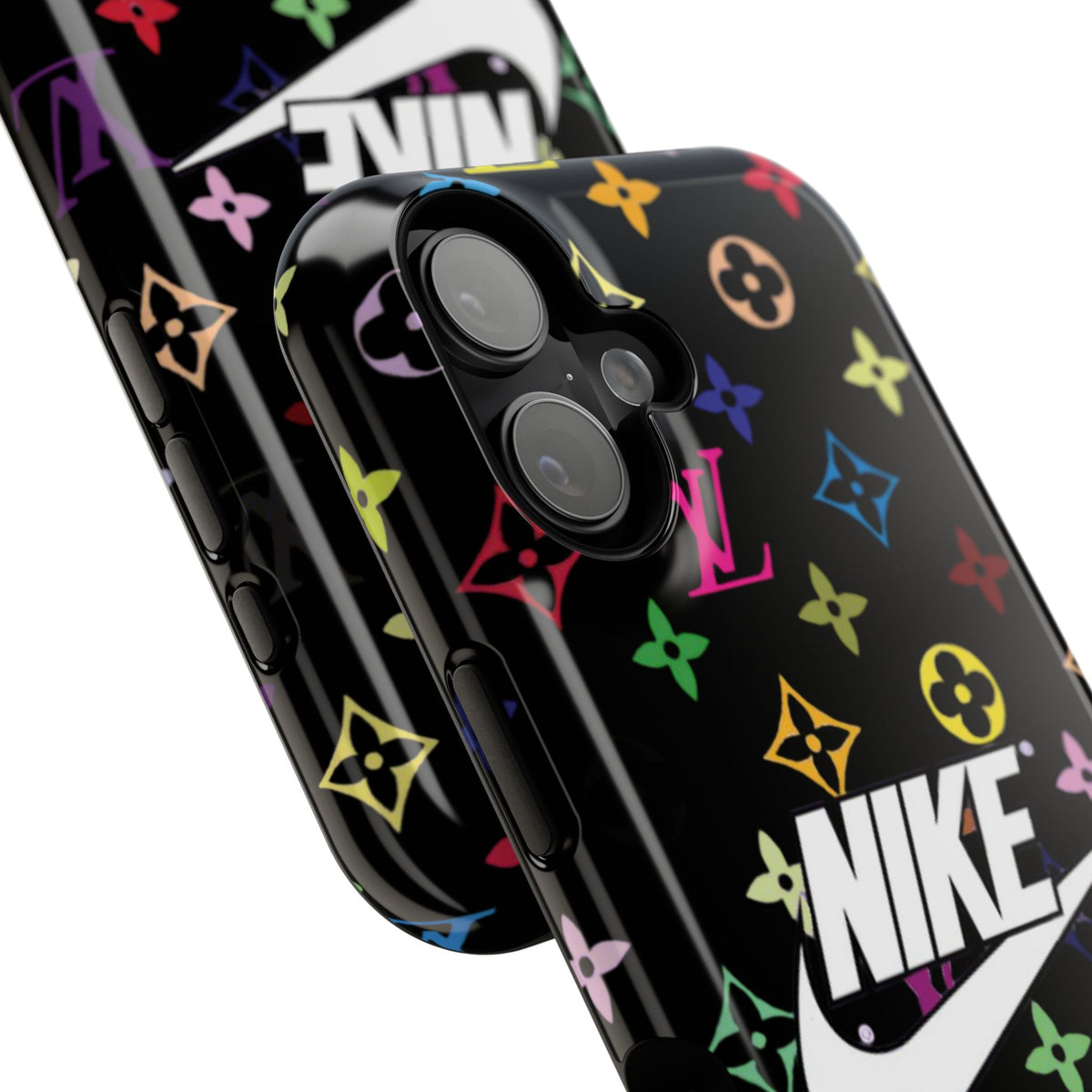 Rainbow Monogram Pattern Phone Case | Impact-Resistant Case
