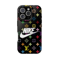 Rainbow Monogram Pattern Phone Case | Impact-Resistant Case