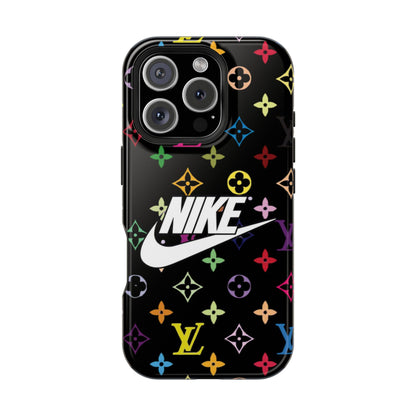 Rainbow Monogram Pattern Phone Case | Impact-Resistant Case