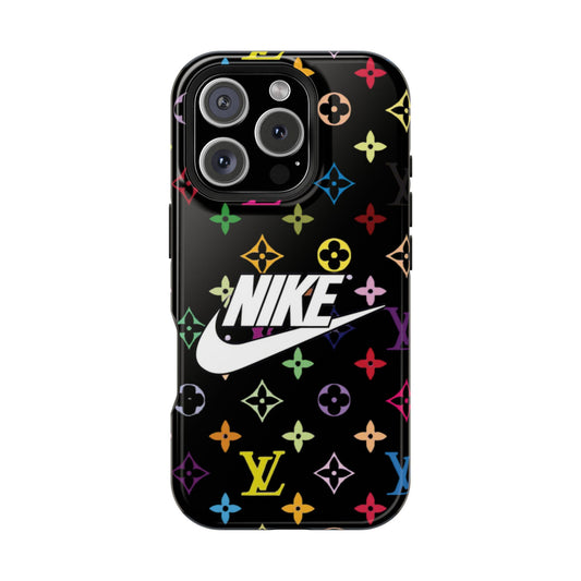 Rainbow Monogram Pattern Phone Case | Impact-Resistant Case