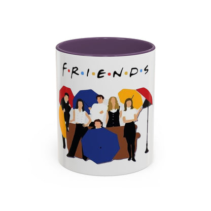Friends TV Show Inspired Coffee Mug — Cast Silhouette with Umbrellas, 11/15oz Accent Mug