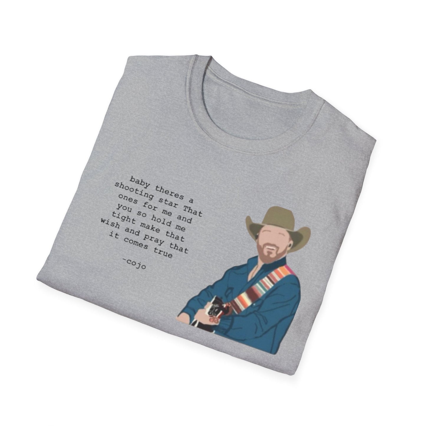 Cojo Guitar Portrait T‑Shirt — "Baby There's a Star" Lyric Tee