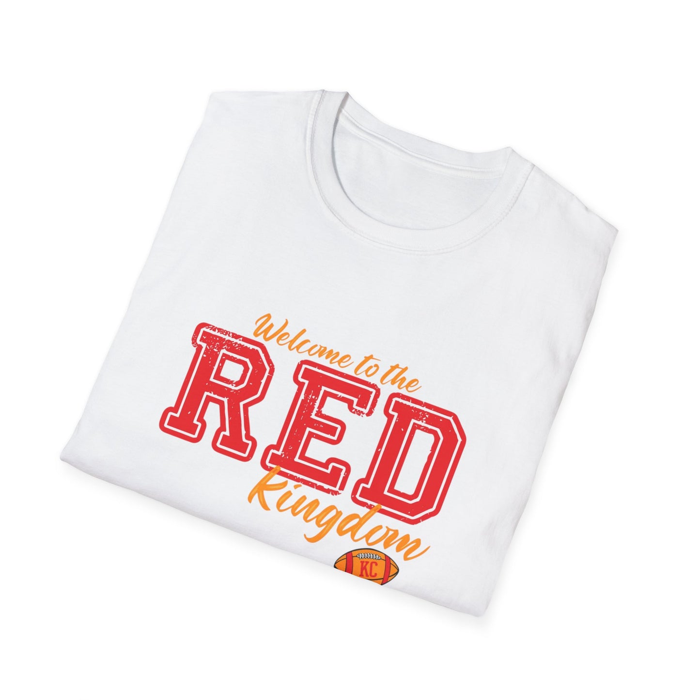 Red Kingdom Football T-Shirt | Retro Varsity Script