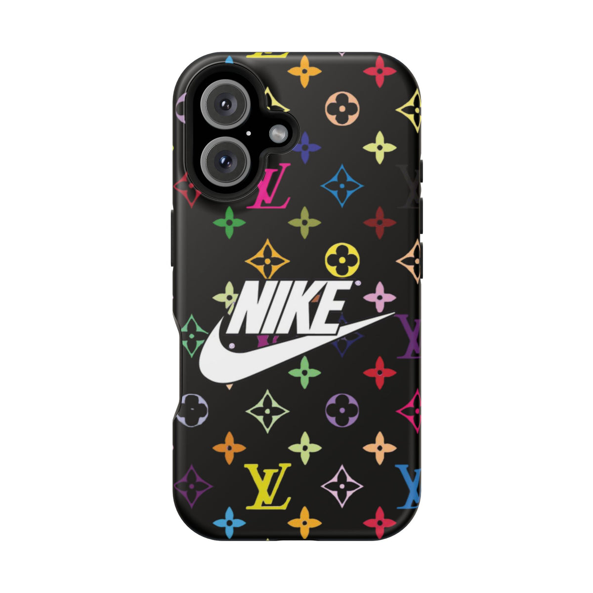 Rainbow Monogram Pattern Phone Case | Impact-Resistant Case
