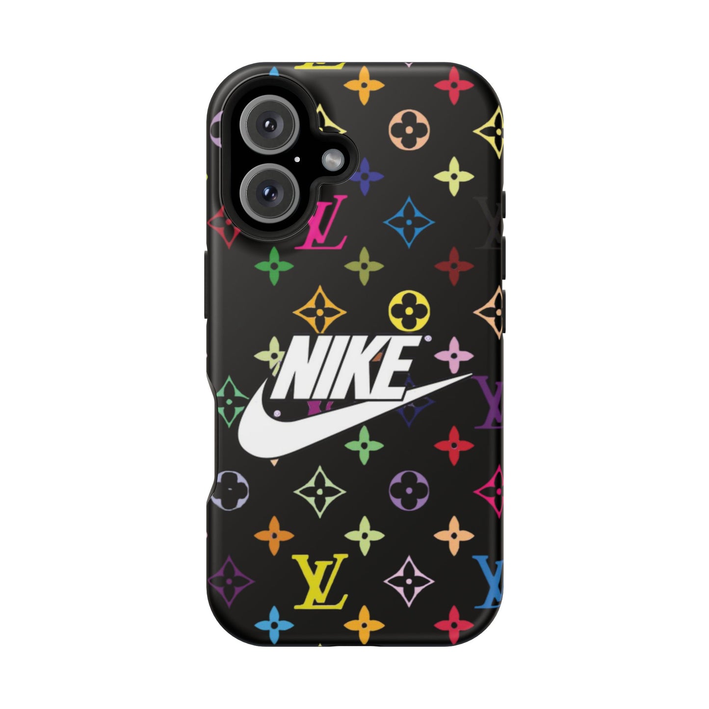 Rainbow Monogram Pattern Phone Case | Impact-Resistant Case