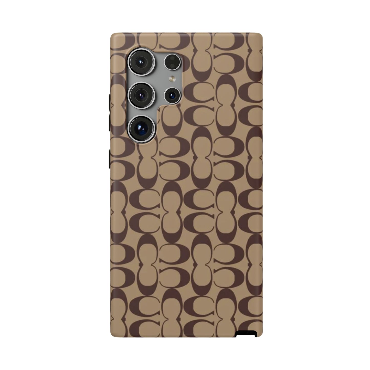 Signature Pattern Impact-Resistant Phone Case — Brown Monogram iPhone Cover