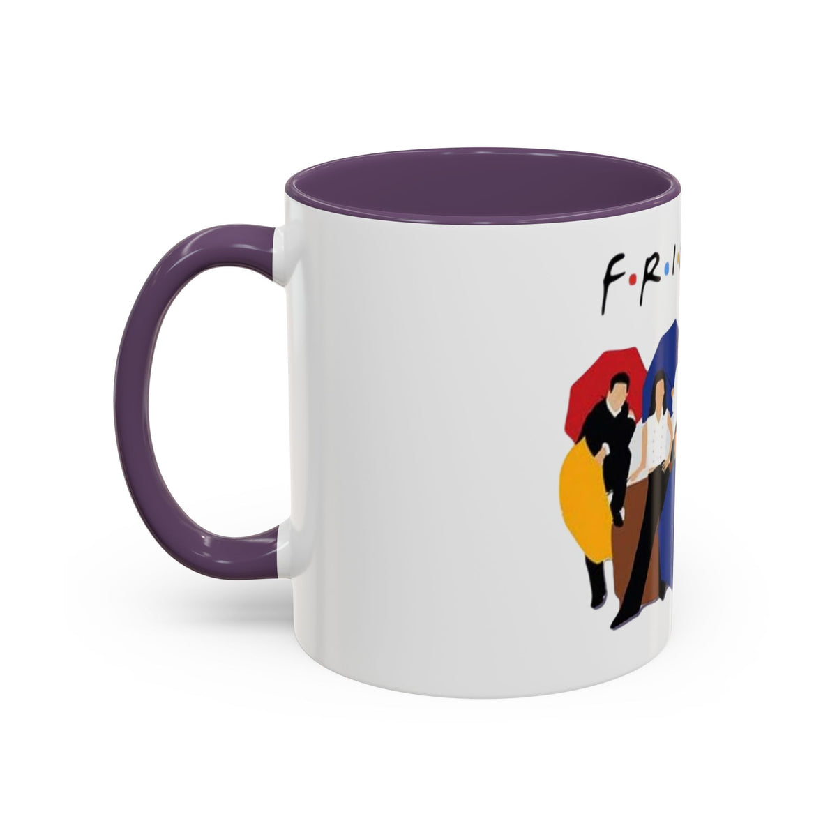Friends TV Show Inspired Coffee Mug — Cast Silhouette with Umbrellas, 11/15oz Accent Mug