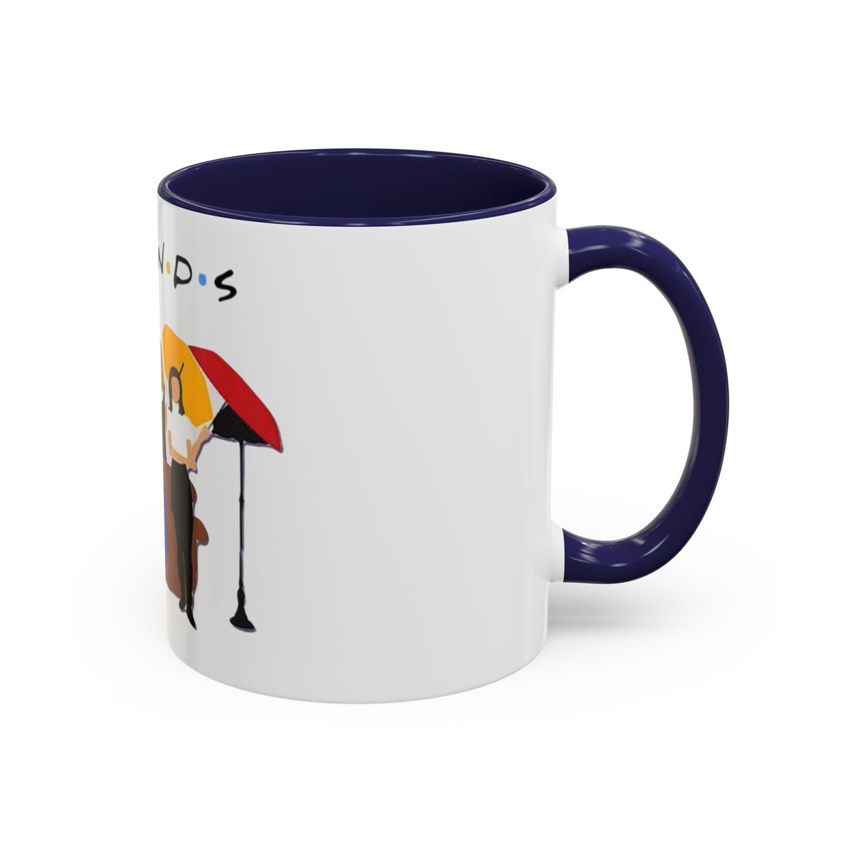 Friends TV Show Inspired Coffee Mug — Cast Silhouette with Umbrellas, 11/15oz Accent Mug