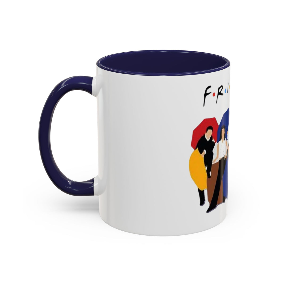 Friends TV Show Inspired Coffee Mug — Cast Silhouette with Umbrellas, 11/15oz Accent Mug