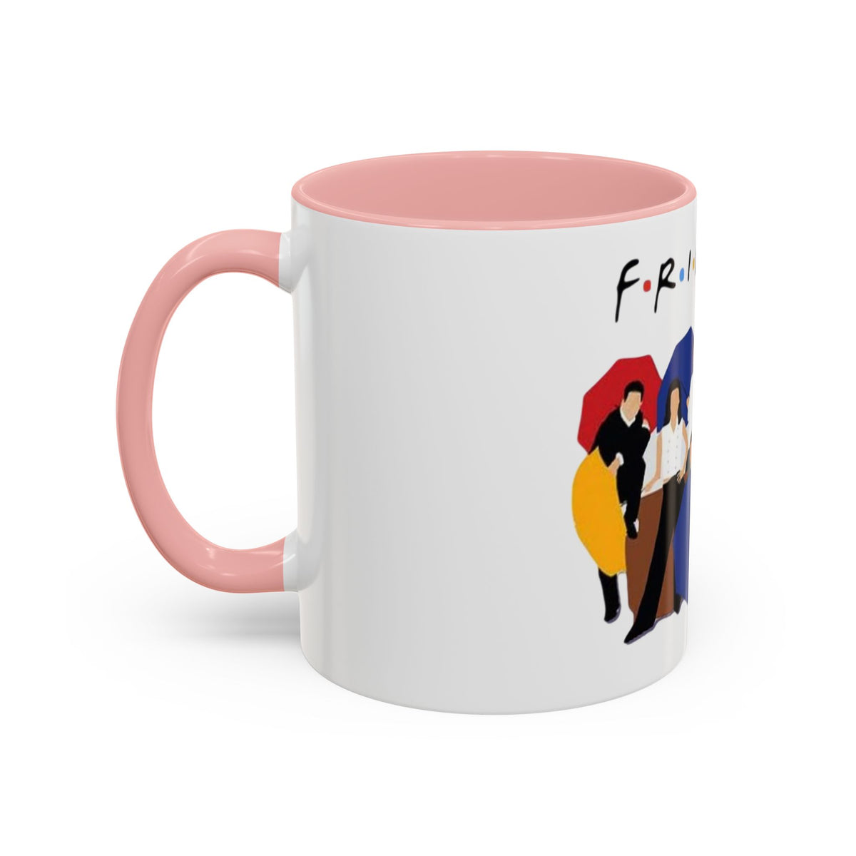 Friends TV Show Inspired Coffee Mug — Cast Silhouette with Umbrellas, 11/15oz Accent Mug