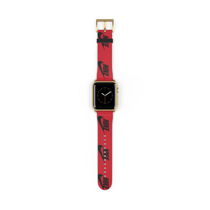 Nike Logo Pattern Watch Band | Red Sport Apple Watch Strap
