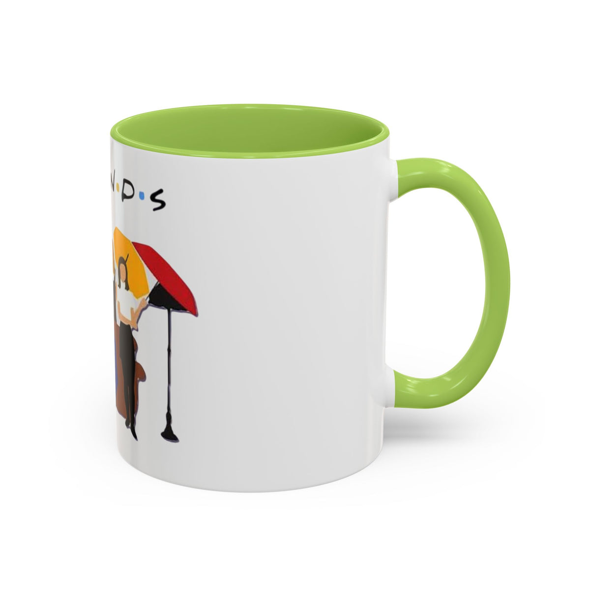 Friends TV Show Inspired Coffee Mug — Cast Silhouette with Umbrellas, 11/15oz Accent Mug
